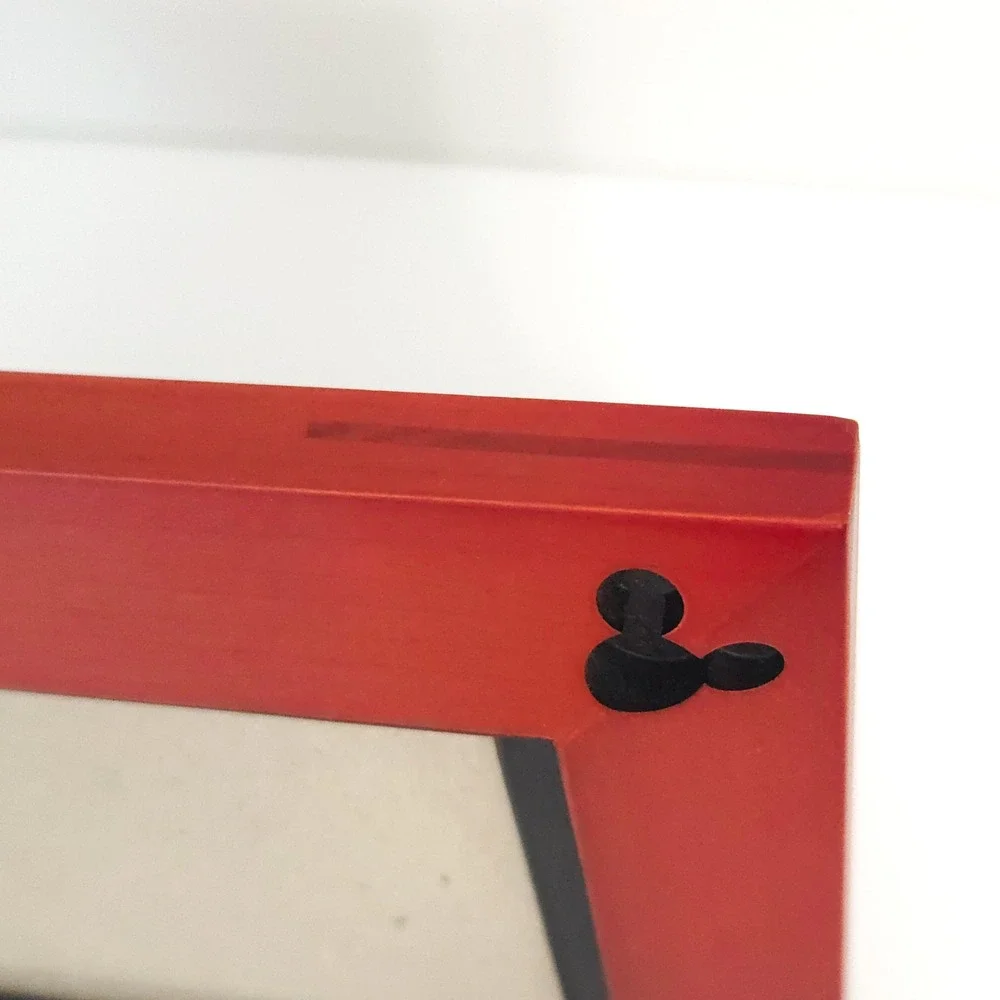 Disney Parks Mickey‎ Mouse Ears Orange & Black Wood Photo Picture Frame- 4x6